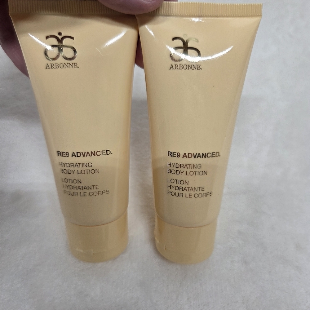 Arbonne RE9 Advanced Hydrating Body Lotion - 2 fl oz / 60 ml Set Of 2 New